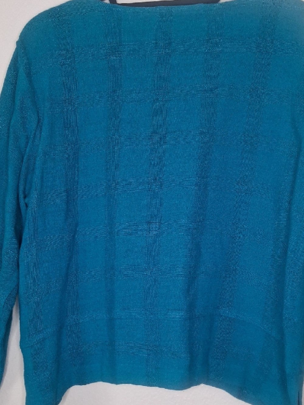 Vintage Nino Wong California Blouse Turquoise Blue Embroidered Detailed Size S - Picture 11 of 13